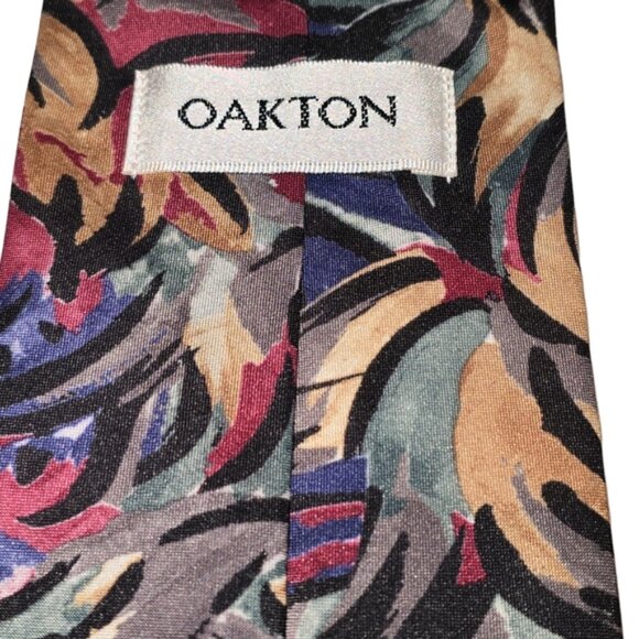Vintage Oakton Multi Colour Mens Necktie - Picture 3 of 3